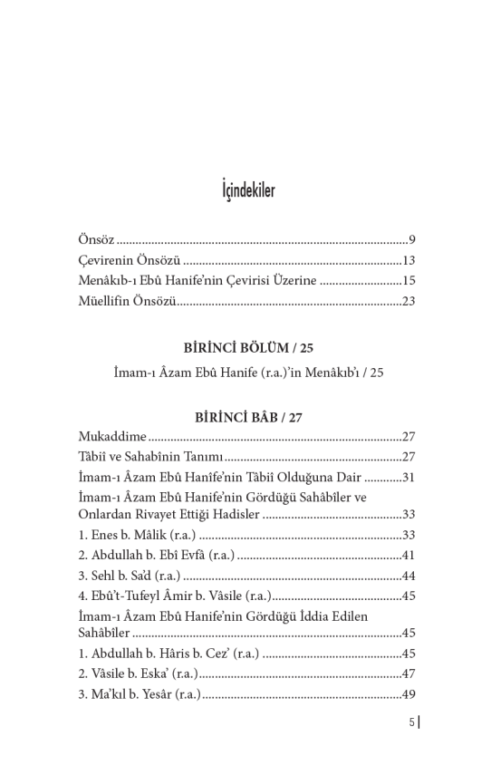 Menakıb-ı Ebu Hanife (2 Cilt) - 5