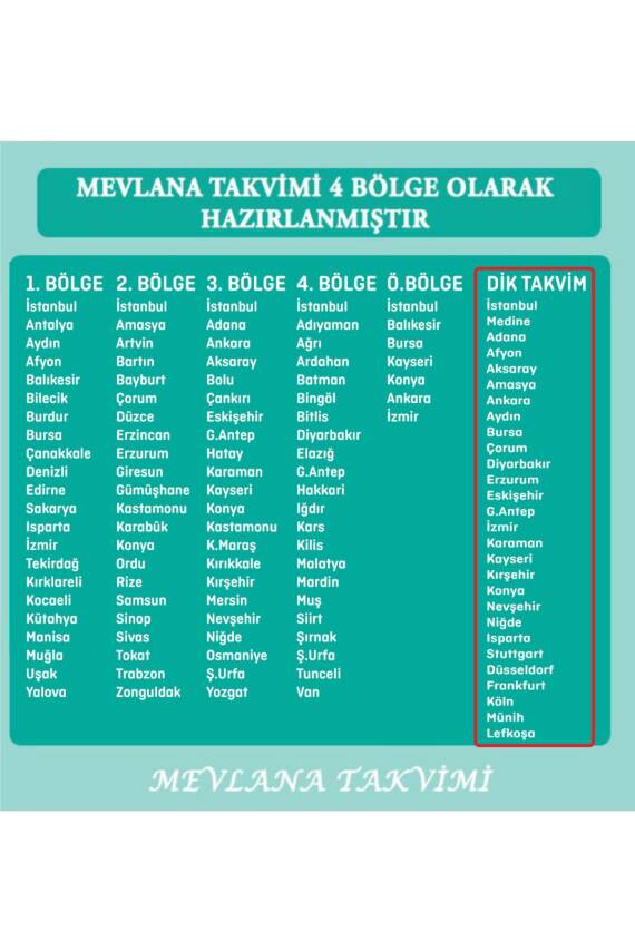 Mevlana Yapraklı Blok Duvar Takvimi Dik Model 2025 - 2