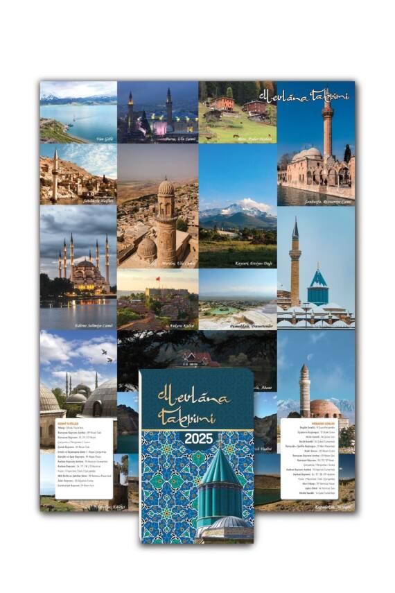 Mevlana Yapraklı Blok Duvar Takvimi Dik Model 2025 - 4